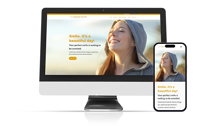 Dental Clinic Marketing - Calamvale Cosmetic Dental Mockup -2 Calamvale Cosmetic Dental